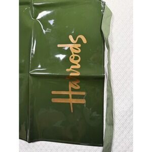 Vintage Harrod's Apron UK Vinyl Coated Waterproof Poly Logo DK Green Grill Craft